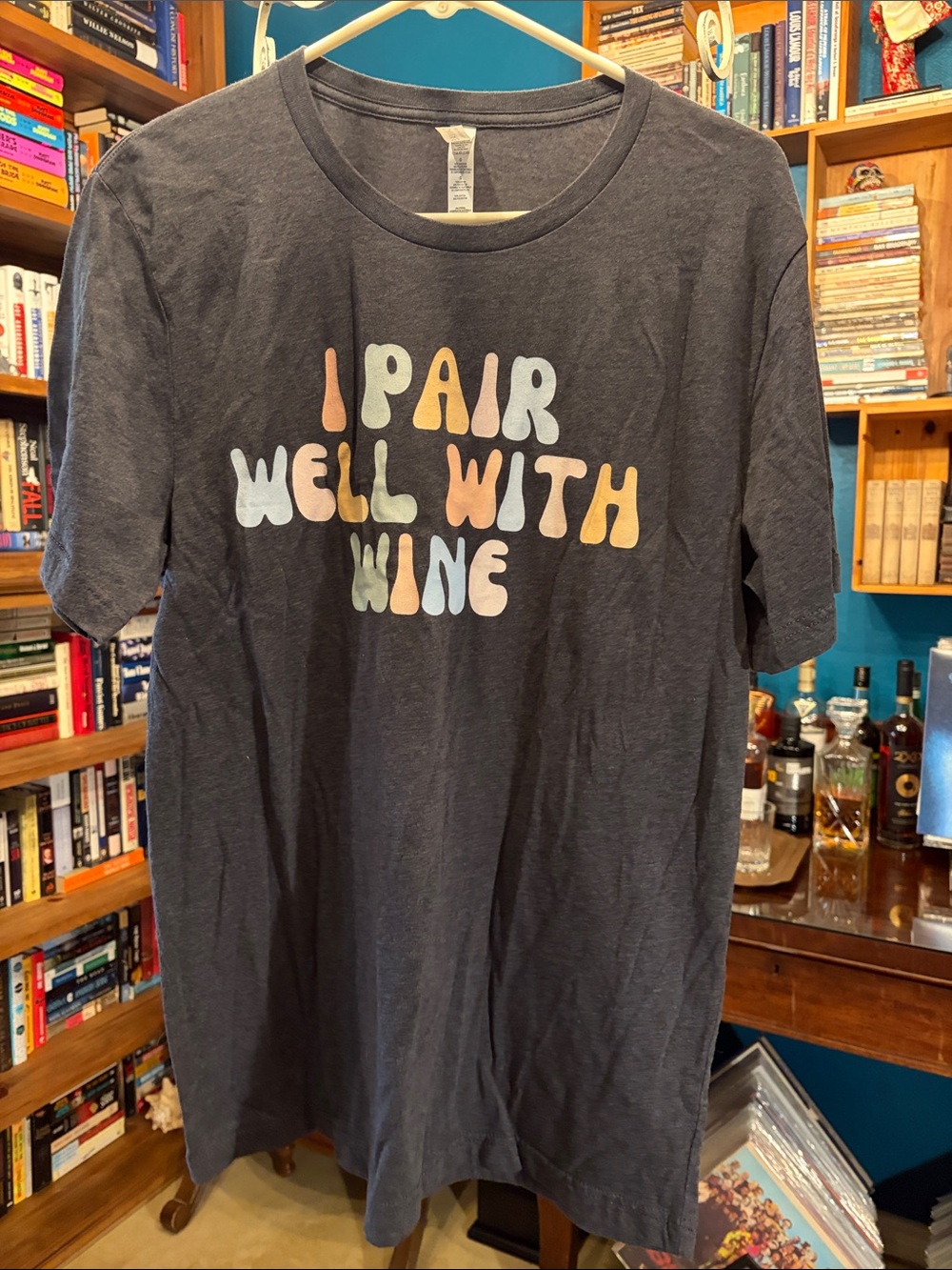 Wine T-shirt Pastel Multicolor Graphic